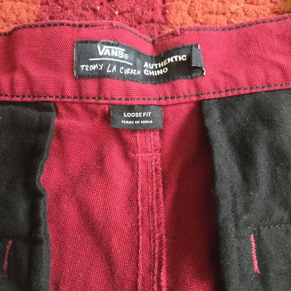 Vans Authentic Knost La Curren Chino Loose Fit Women Red Cotton New 042026 - Picture 7 of 11